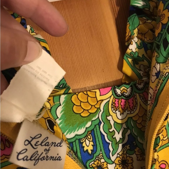 Vintage 60s 70s Leland of California Maxi Hostess Dress Psychedelic Hawaiian - Picture 6 of 7